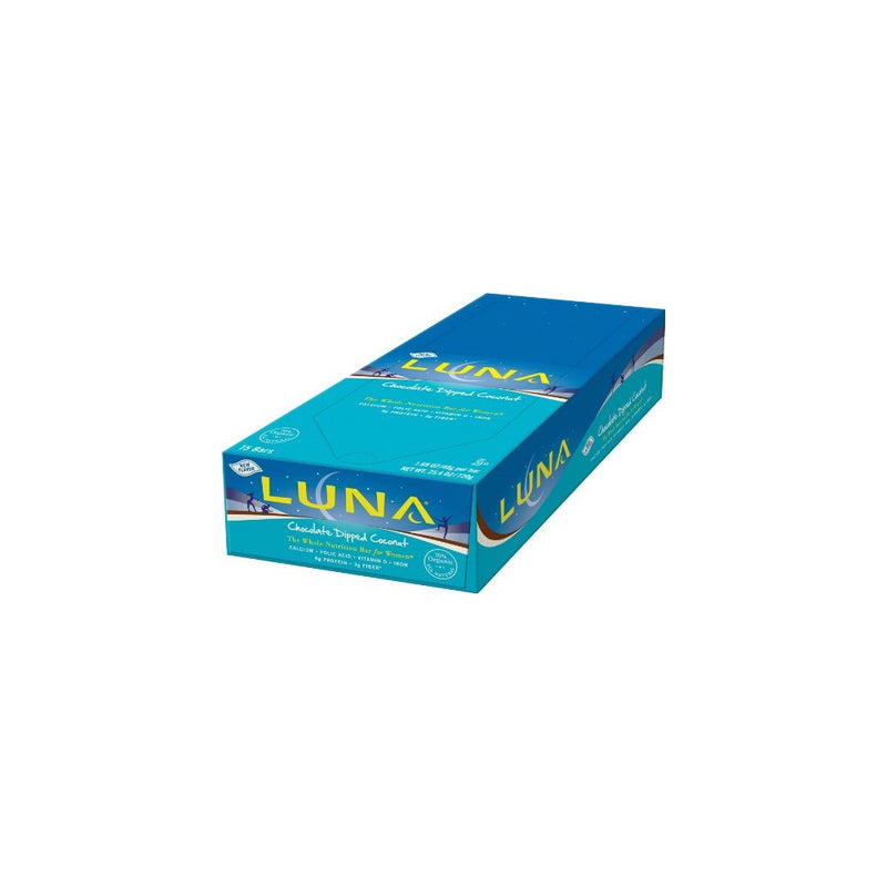 Luna Bar Choc Dip Cocnt C Size 15ct Luna Bar Choc Dip Coconut 1.69z