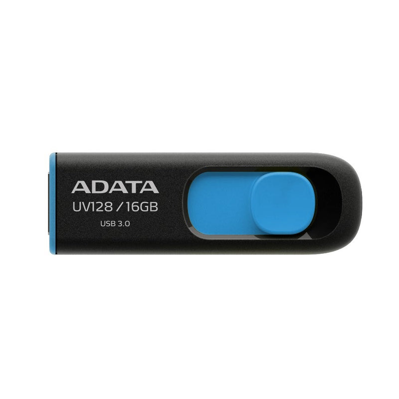 ADATA UV128 16GB USB 3.0 Retractable Capless Flash Drive, Blue (AUV128-16G-RBE)