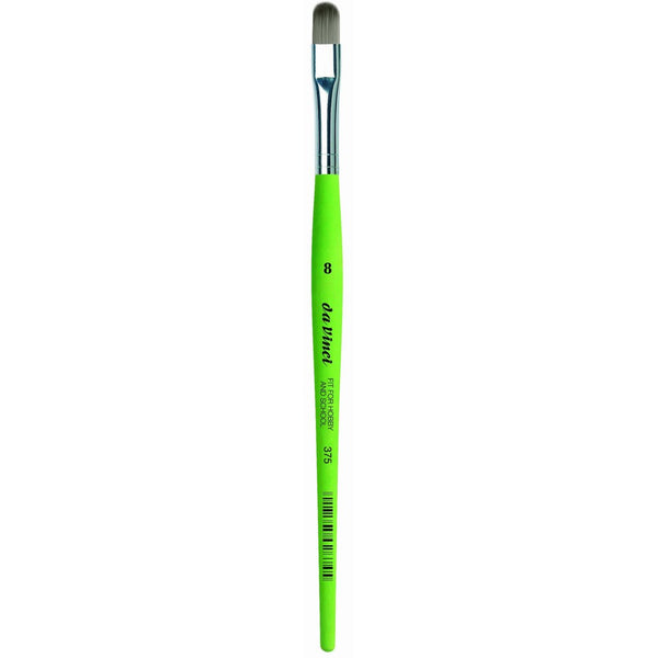 da Vinci Student Series 375 Fit for School and Hobby Paint Brush, Filbert Elastic Synthetic with Green Matte Handle, Size 8