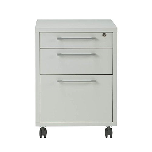 Tvilum 8041849 Pierce 3 Drawer Mobile File Cabinet, White