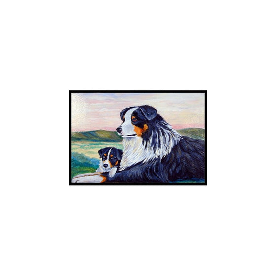 Caroline's Treasures 7511JMAT Australian Shepherd Indoor or Outdoor Doormat, 24" x 36", Multicolor