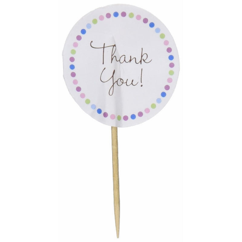 Wilton 2113-0856 Cupcake Picks, Thank You, 24-Pack