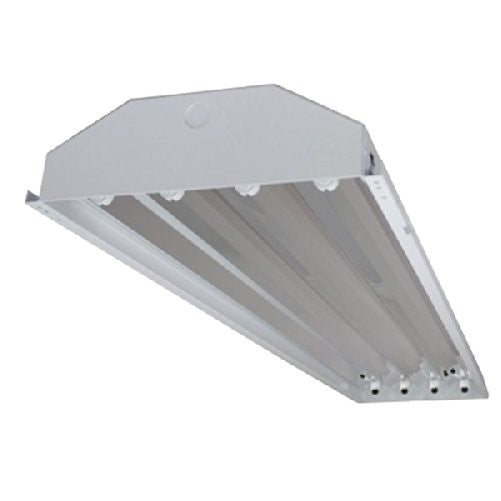 Four Bros Lighting 4-lamp T8 Linear High Bay Fluorescent Lighting Fixture, 120-277V - Warehouses, Garages, Shops, Gymnasiums, Gyms, Schools