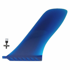 9" US box center Fin Safety Flex Soft replacement for longboard Race SUP Cruise Stand up Paddleboard River Surf Fishing airSUP AIR7 Skeg with FREE 'No-Tool' Screw by saruSURF (semi transparent Blue)