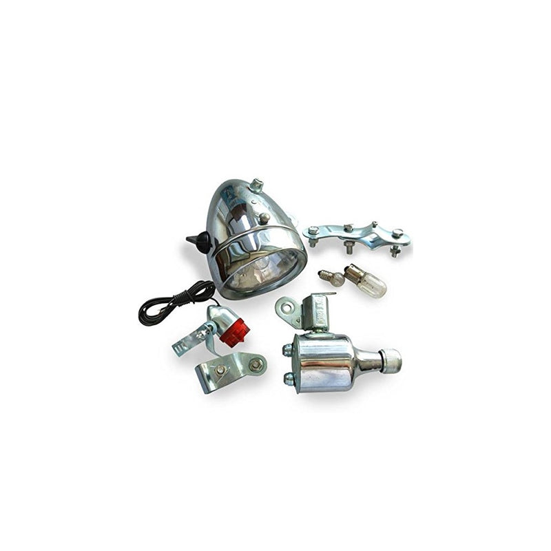 JRL 12V 6W Motorized Bicycle Head Tail Lamp Friction Generator Dynamo Light Kit Suit