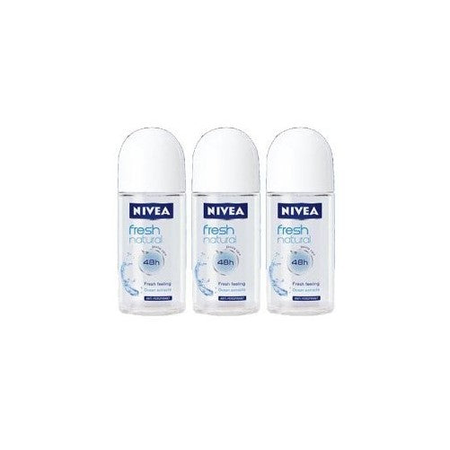 Nivea Fresh Natural 48 Hours Deodorant Roll on 50 Ml. 3 Pack l