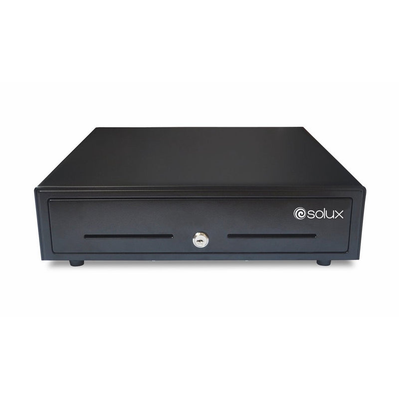 SOLUX, Point of Sales POS System Cash Drawer, Steel Heavy Duty, RJ11 RJ12 Key-Lock, 5 Bills 8 Coins removable Tray, Black