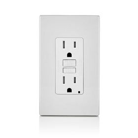 Leviton GFTR1-W SmarTest Self-Test SmartlockPro Slim GFCI Tamper-Resistant Receptacle with LED Indicator, 15-Amp, White