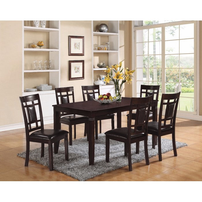 7 Piece Dining Set with Leatherette Chairs, Espresso