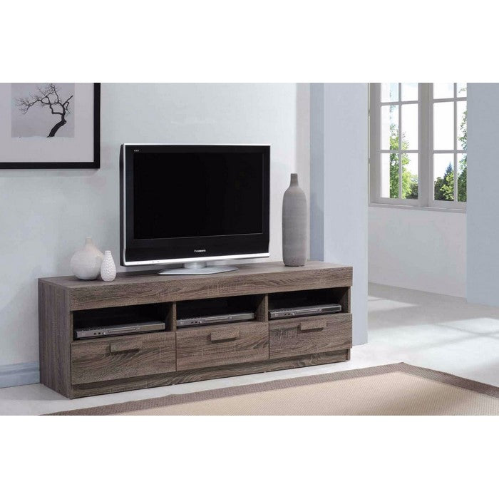Amiable TV Stand, Rustic Oak Brown