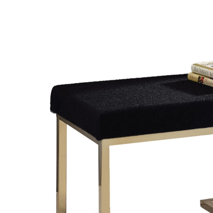 Astonishing Ottoman, Black Fabric & Gold