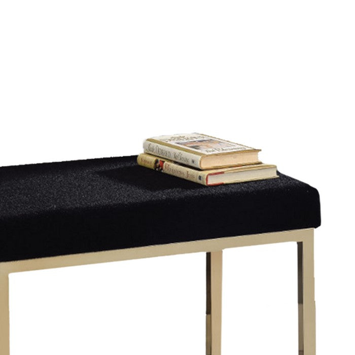 Astonishing Ottoman, Black Fabric & Gold