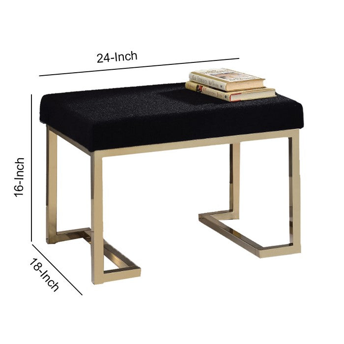 Astonishing Ottoman, Black Fabric & Gold