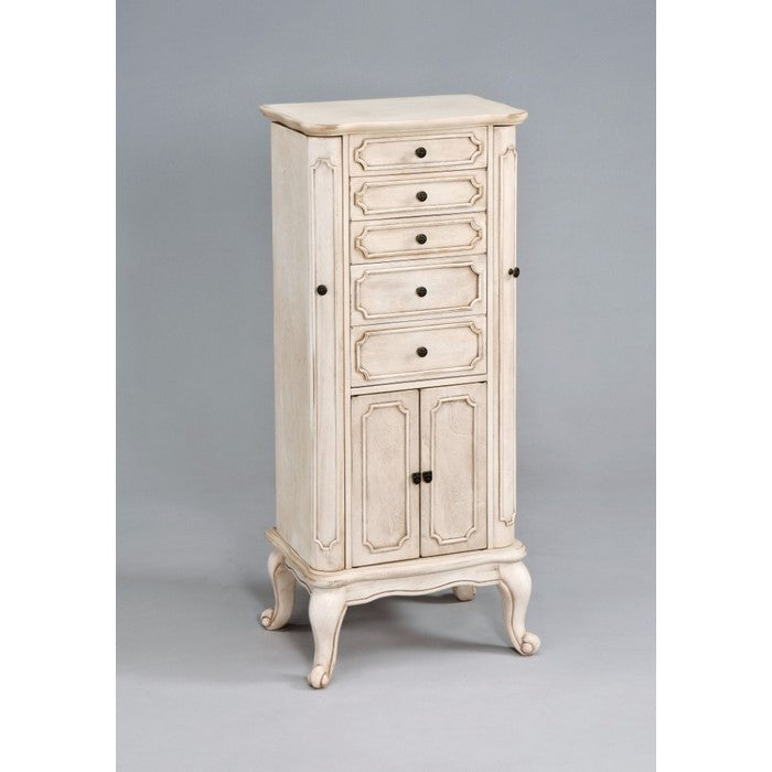 Vintage Jewelry Armoire, Antiqued White