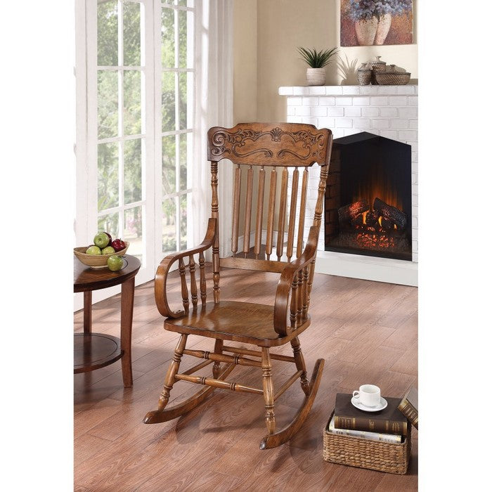 Antique Style Rocking Chair, Warm Brown