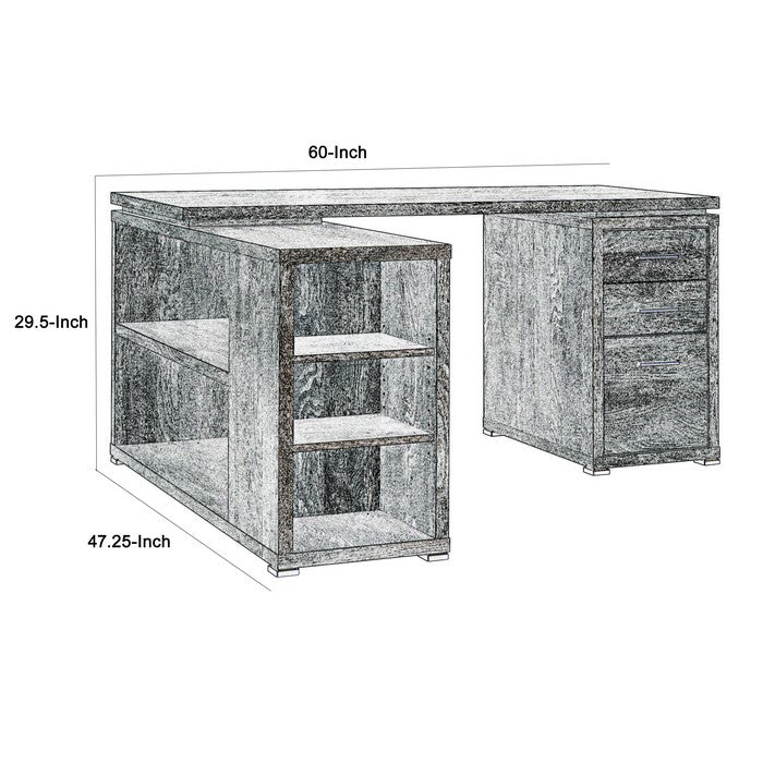 Modern Style Wooden Office Desk, Gray