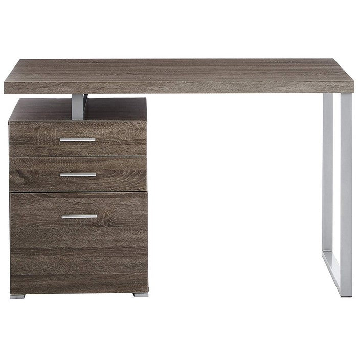 Modish Office Desk with File Drawer, Gray