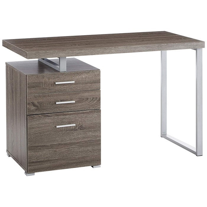 Modish Office Desk with File Drawer, Gray