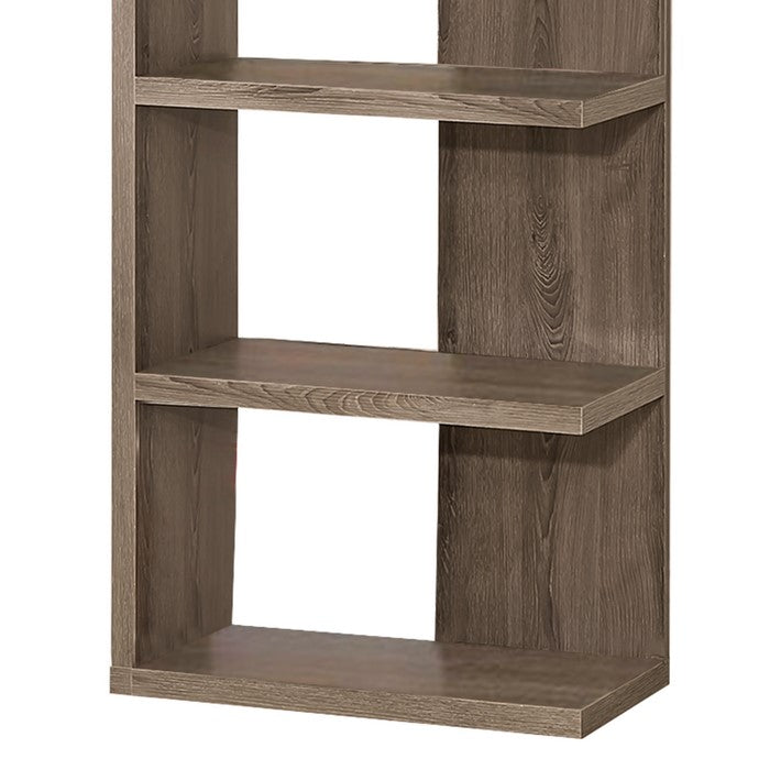 Spacious Semi-Backless Wooden Bookcase, Gray