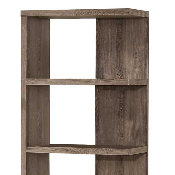 Spacious Semi-Backless Wooden Bookcase, Gray
