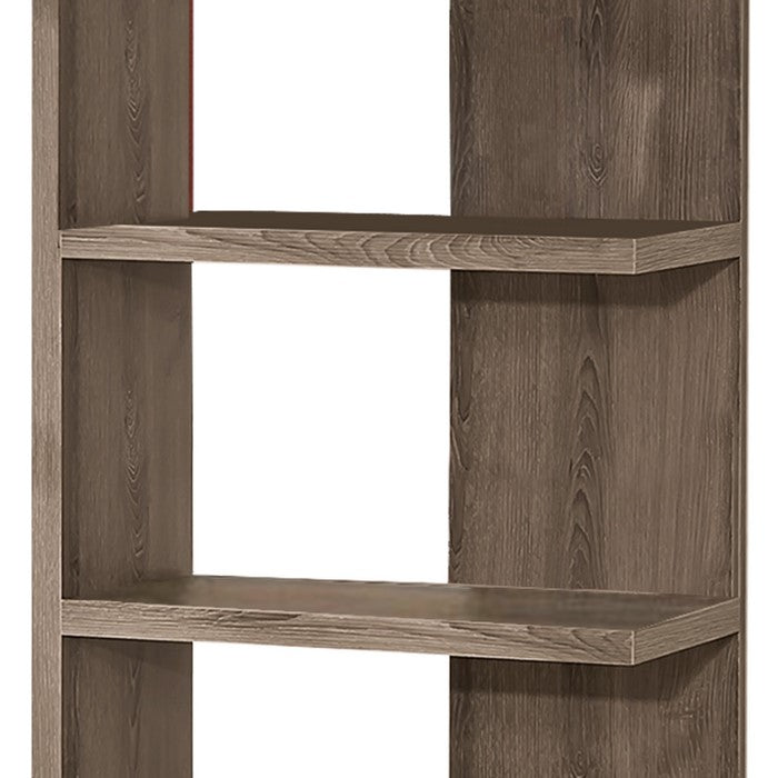 Spacious Semi-Backless Wooden Bookcase, Gray