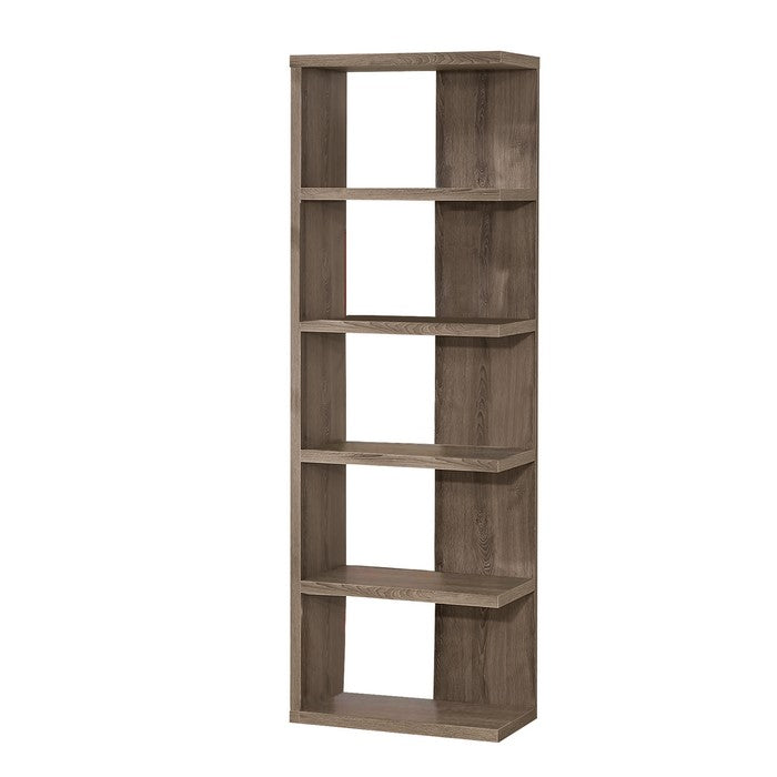 Spacious Semi-Backless Wooden Bookcase, Gray