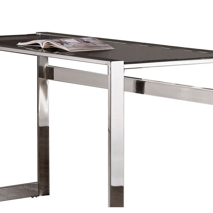 Elegantly Charmed Metal Writing Desk, Silver
