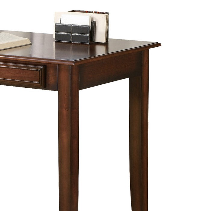 Transitional 2 Piece Wooden Desk Set, Brown