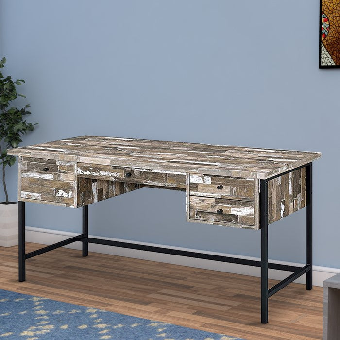 Rustic Style Wooden Writing Desk with Drawers