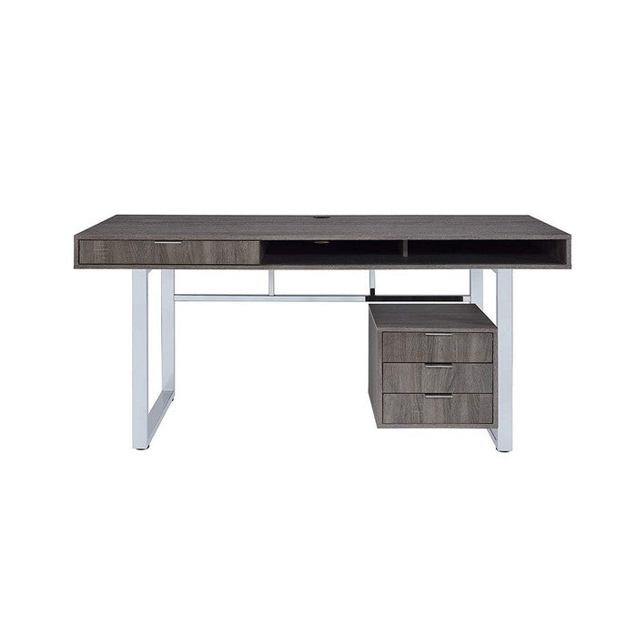 Elegant Contemporary Style Wooden Writing Desk, Gray