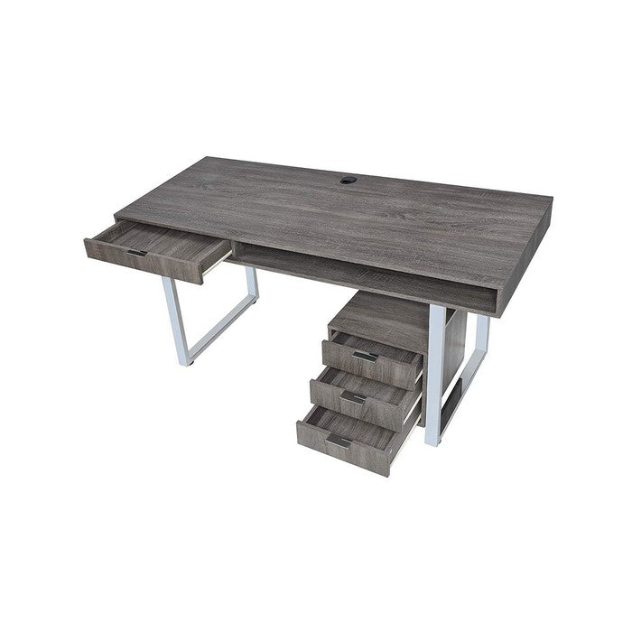 Elegant Contemporary Style Wooden Writing Desk, Gray