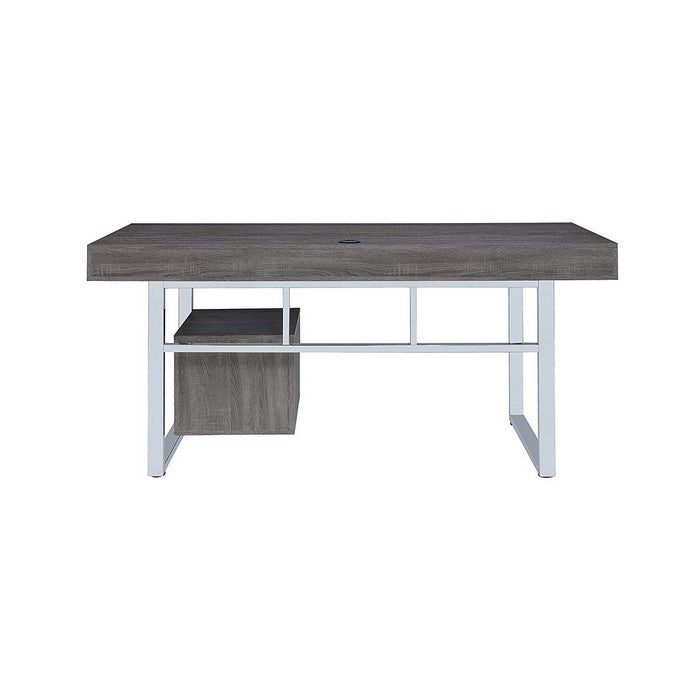 Elegant Contemporary Style Wooden Writing Desk, Gray