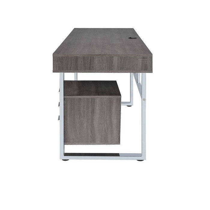 Elegant Contemporary Style Wooden Writing Desk, Gray