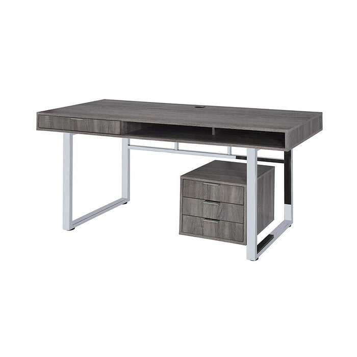 Elegant Contemporary Style Wooden Writing Desk, Gray