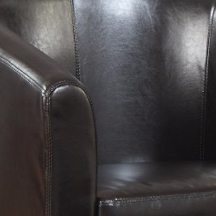 Well-Finished Accent Chair With Ottoman, Dark Brown