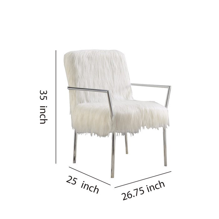 Elegantly Chic Accent Chair, White