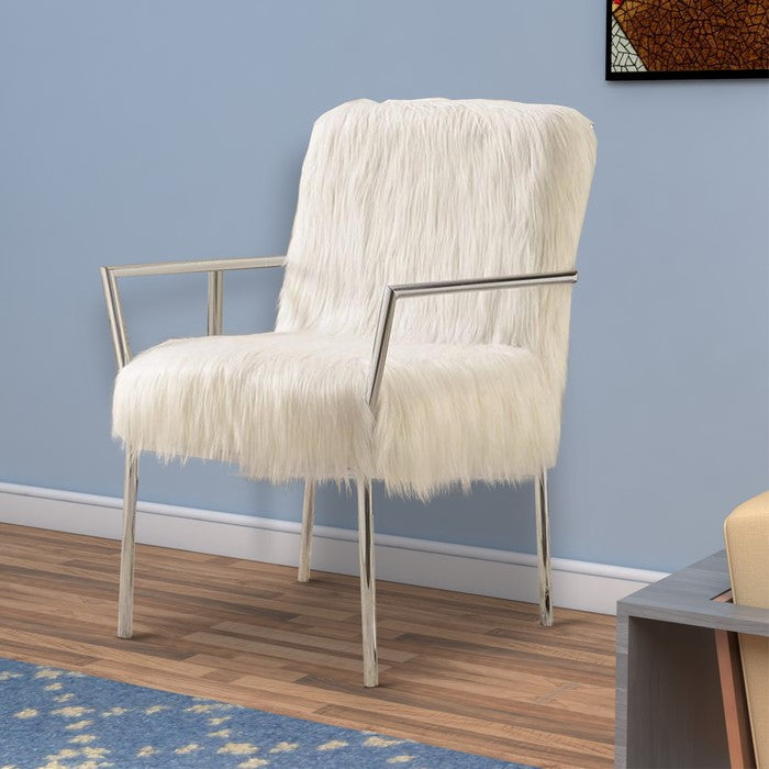 Elegantly Chic Accent Chair, White
