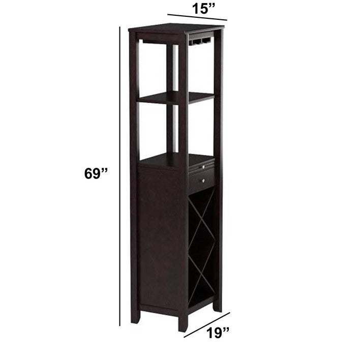 Smart Looking Wine Cabinet, Espresso Brown