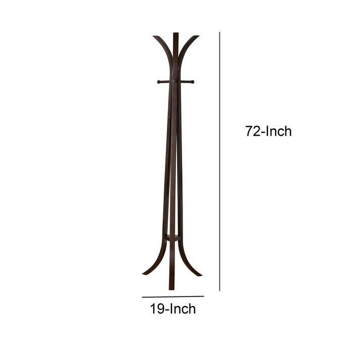 Contemporary Wooden Coat Rack, Brown