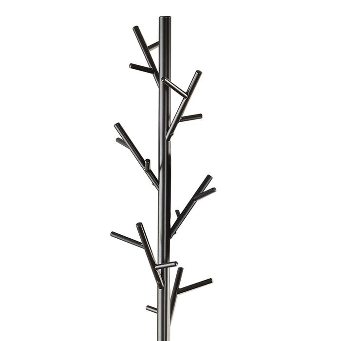 Shiny Twig Style Metal Coat Rack, Black