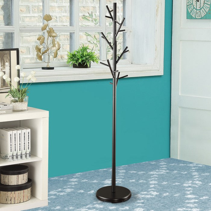 Shiny Twig Style Metal Coat Rack, Black