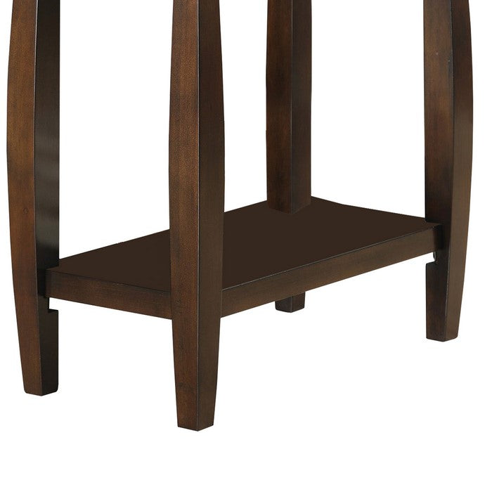 Elegant Wooden Chair Side Table, Brown