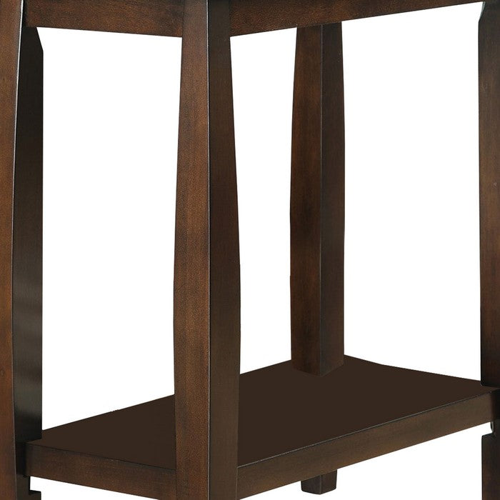 Elegant Wooden Chair Side Table, Brown