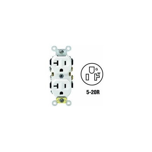 Leviton 5800-Wsp 20-Amp, 125-Volt, Receptacle Duplex, Self-Grounding, White