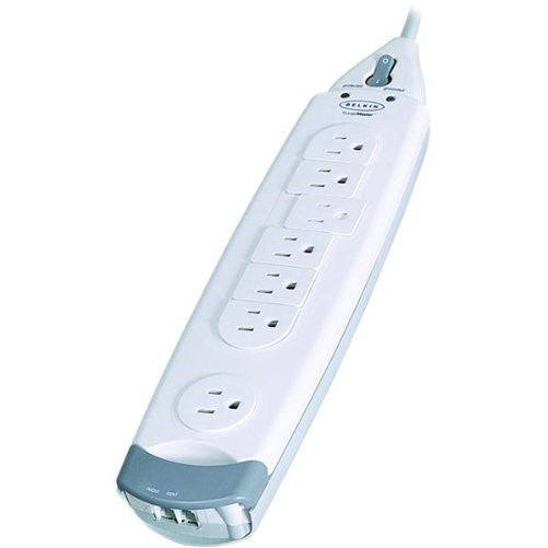 Belkin 7-Outlet SurgeMaster Home Series Power Strip Surge Protector with 6-Foot Power Cord, 1045 Joules (F9H710-06)