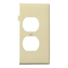 Legrand-Pass & Seymour PJSE8I Sectional Thermoplastic Wall Plate Junior Jumbo Duplex Receptacle End Section, Ivory