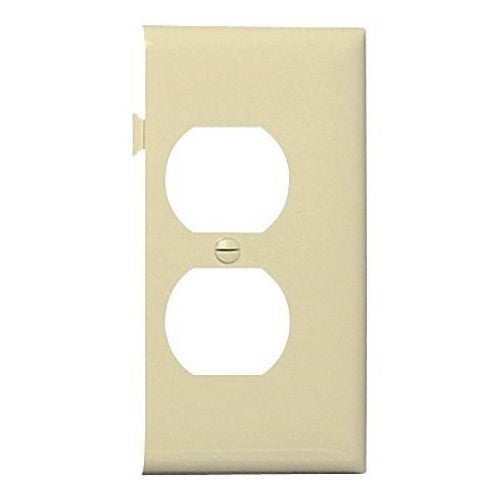 Legrand-Pass & Seymour PJSE8I Sectional Thermoplastic Wall Plate Junior Jumbo Duplex Receptacle End Section, Ivory