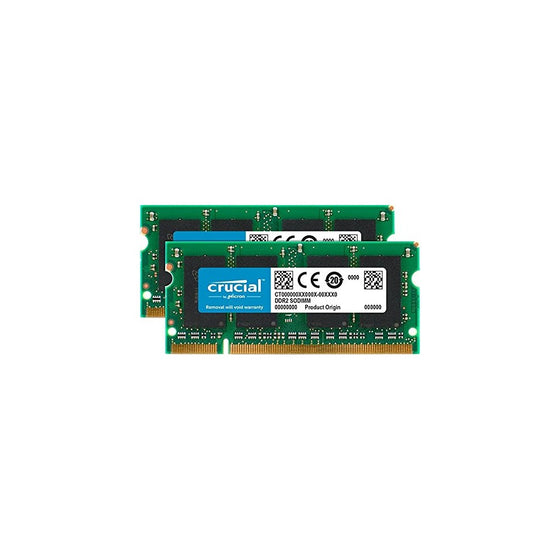 Crucial 2GB Kit (1GBx2) DDR2 667MHz (PC2-5300) CL5 SODIMM 200-Pin Notebook Memory Modules CT2KIT12864AC667