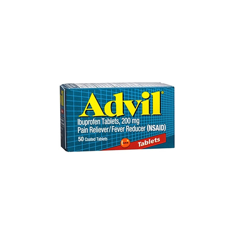 Advil Pain Reliever/Fever Reducer, 200 mg, 50 Coated Tablets.