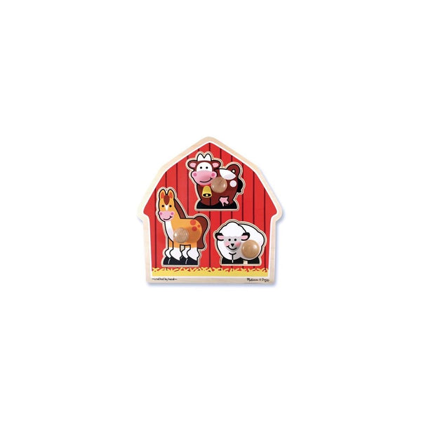 Melissa & Doug 2054 Barnyard Animals Knob Wooden Puzzle